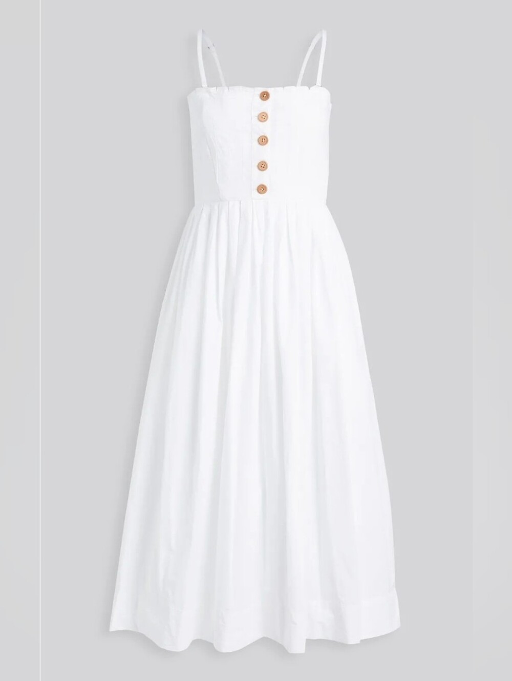 Free People Lilah Pleated Tube Dress M Poplin White Pockets